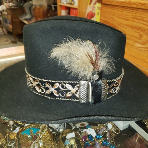 Vintage Smithbilt 3x Quality Water Repellent Black Cowboy Hat 6 3/4 Calgary - Picture 1 of 2